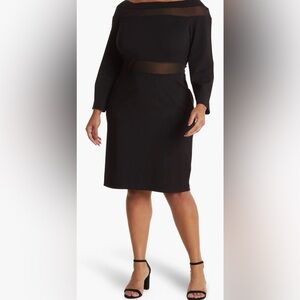 NWT LovexDesign Luna Mesh Panel Off-the-Shoulder Midi Dress